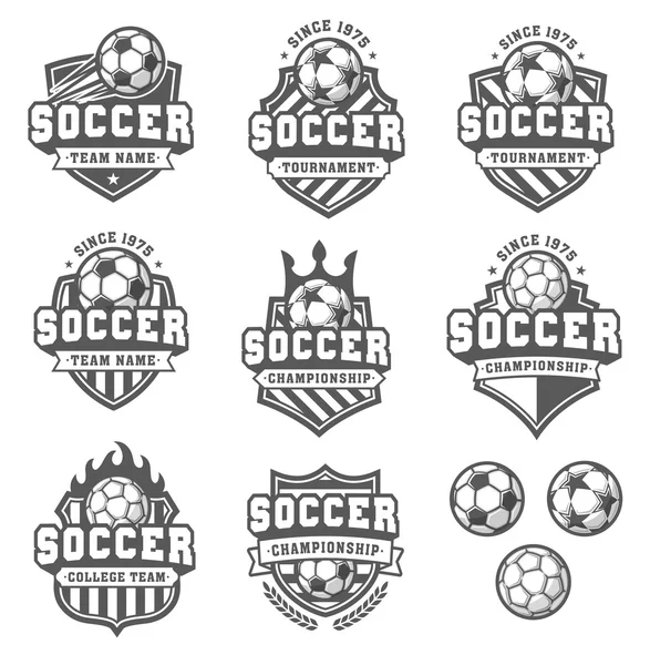 Logotipos de futebol Vector Greyscale —  Vetores de Stock