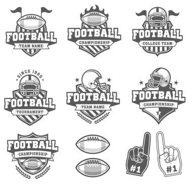 Vektör gri tonlama futbol logo toplama