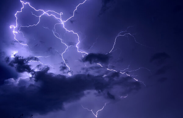 Stormy sky with Lightning discharge