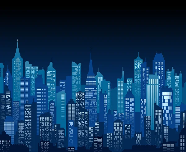Nacht stadsgezicht vector achtergrond — Stockvector