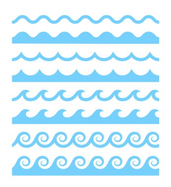 Vector water waves patterns clipart