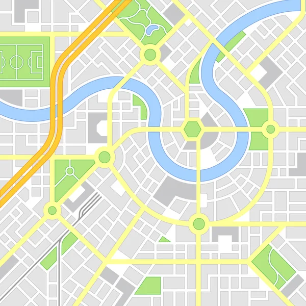 Banner Mapa Ciudad Abstracto Navegador Aplicación Colores Clásicos — Vector de stock