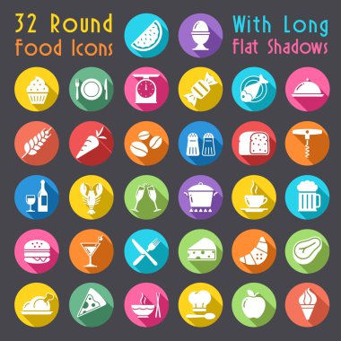 Vector Food Flat Icons clipart