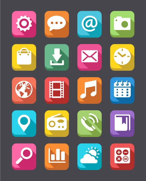 App Icônes Collection Regard plat — Image vectorielle