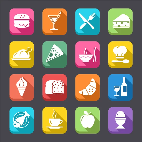 Food "Flat Icon" set — Stock Vector