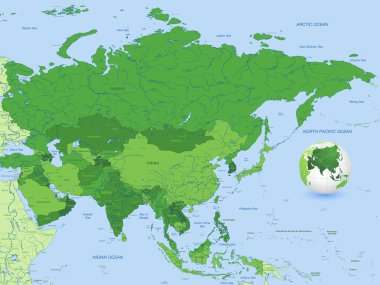 Vektör Asya harita