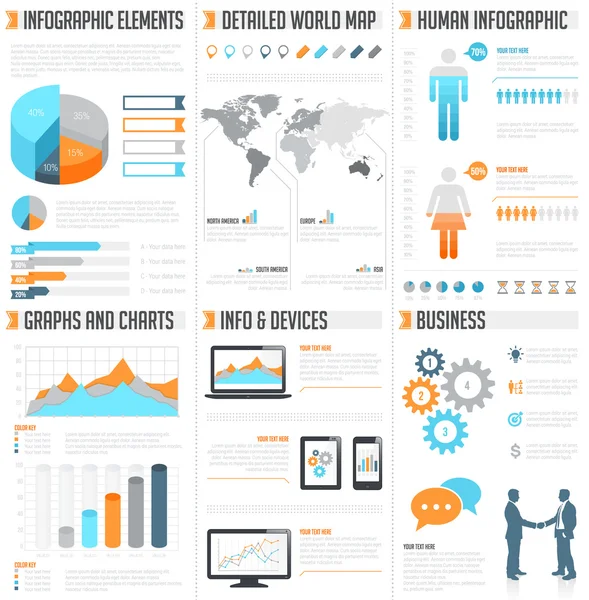 Conjunto de infográficos vetoriais —  Vetores de Stock