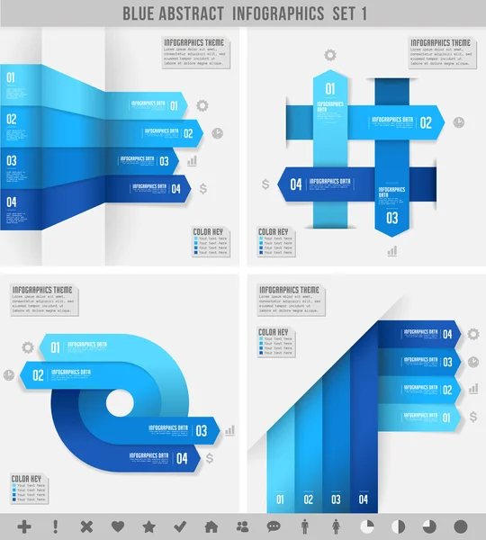 Blå infographics banners 1 — Stock vektor