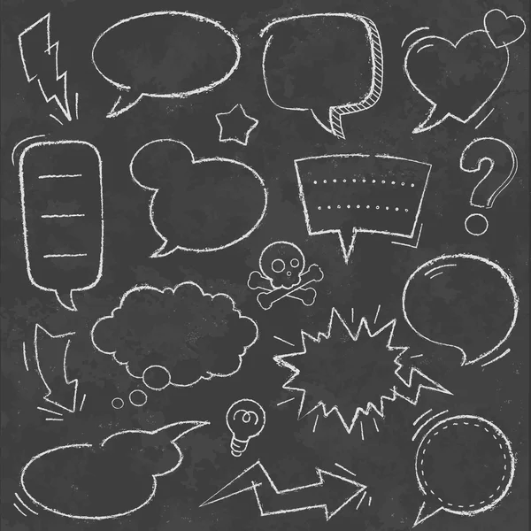 Vector Chalkboard comic speech bubbles