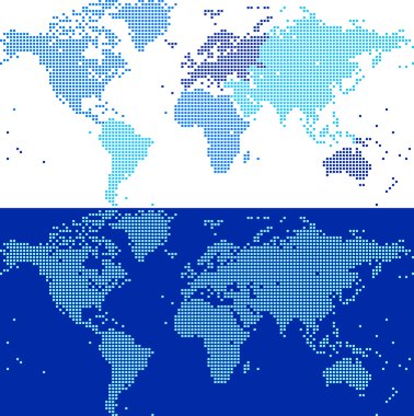Tiled Blue World Map