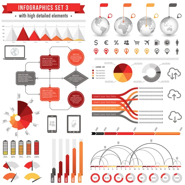 Conjunto de infográficos vetoriais 3 — Vetor de Stock