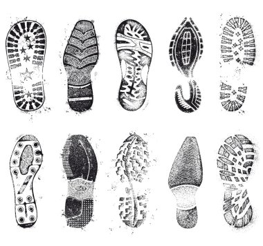 Grunge shoe track set