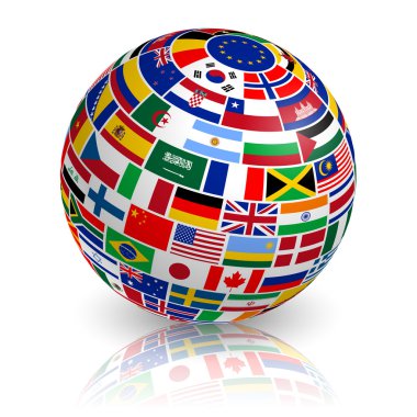 3D inclined Flag Globe