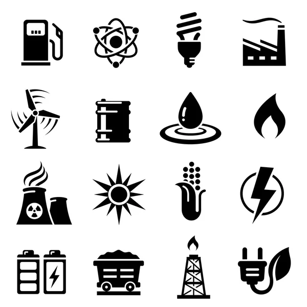 Energy Concepts Vector Icon Set — ストックベクタ