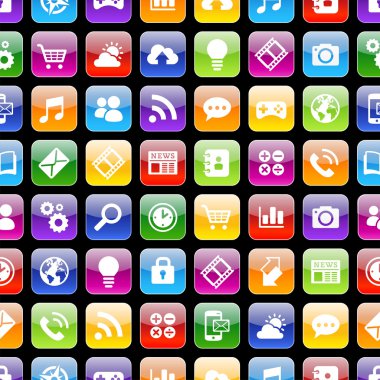 App simgeleri yansıması ile 3d doku