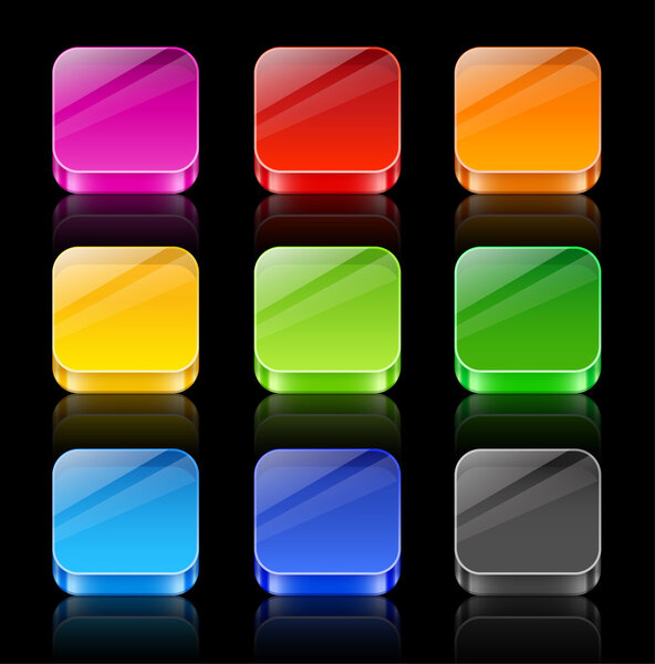 Glossy icon buttons with reflection