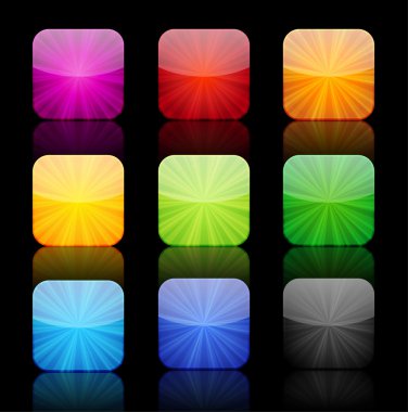 Parlak simge Flare düğmeleri yansıması ile