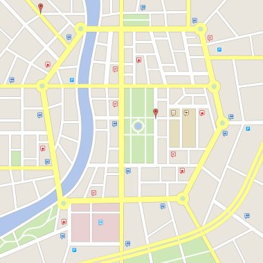 Light colors Imaginary city map clipart