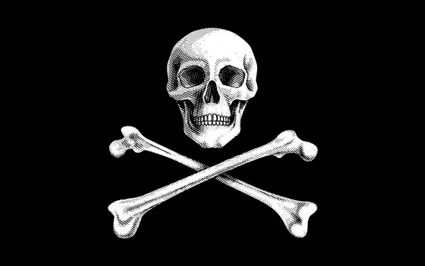 Bandera vectorial pirata — Vector de stock