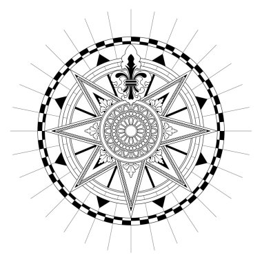 Vektör antik Rose pusula