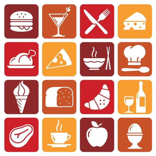 Vector Color Food Icons Collection 1 — Stock Vector