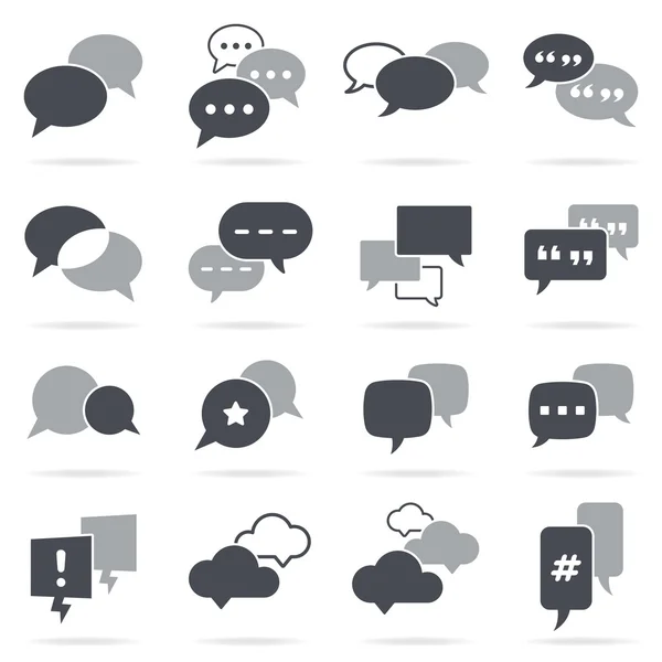 Vector Greyscale Chat Bubbles — Stock Vector
