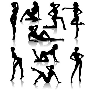 Sexy vector silhouettes clipart