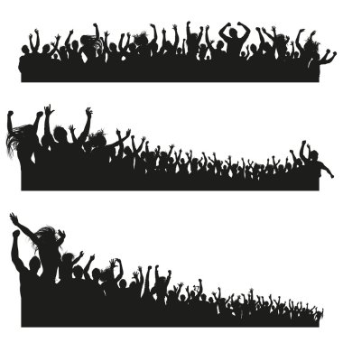 Yüksek kaliteli tezahürat kalabalık Silhouettes