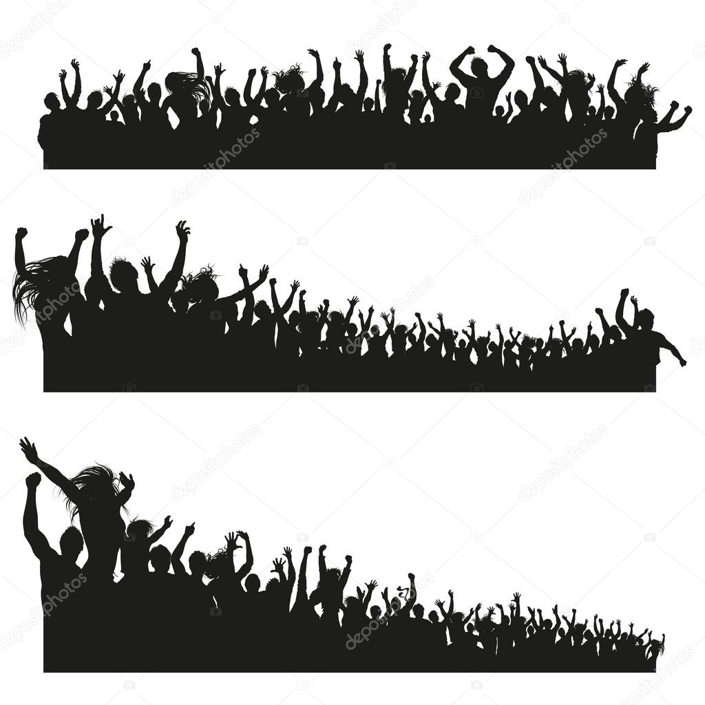 High Quality Cheering Crowd Silhouettes