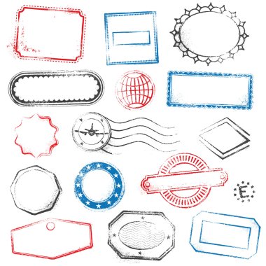 High Detail Generic vector Stamps clipart