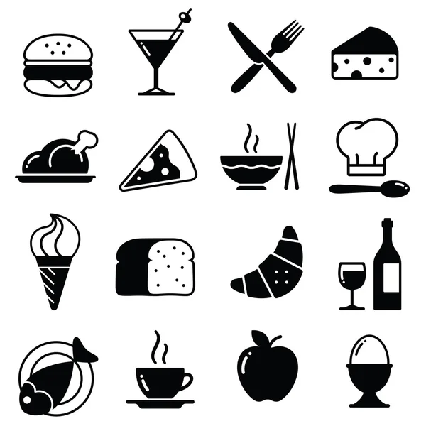 Vector voedsel pictogrammen collectie 1 — Stockvector