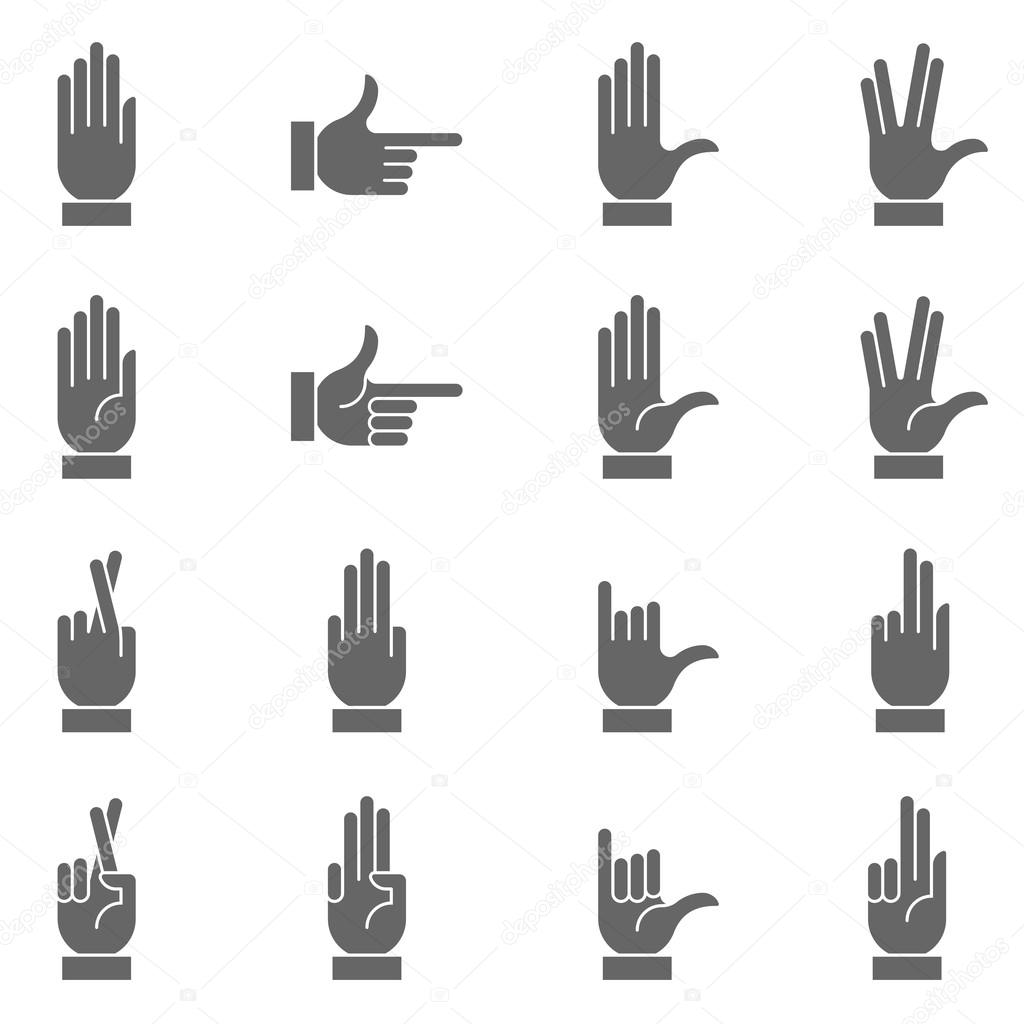 Dark Vector Hand Signs Collection