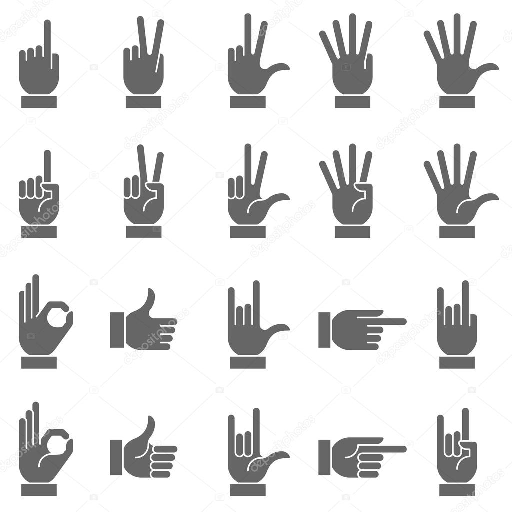 Dark Vector Hand Signs Collection 2