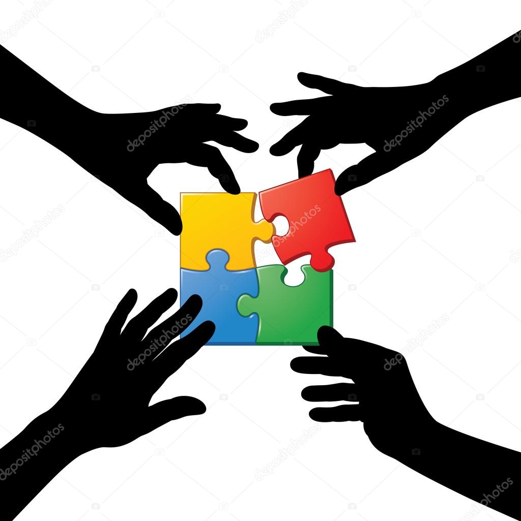Four Hands Teamwork Puzzle