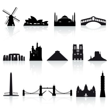 Vector World Monuments set 2 clipart