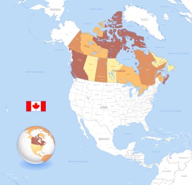 Kanada yüksek ayrıntı klasik harita seti