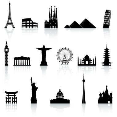 Vector Famous Monument icons Set clipart