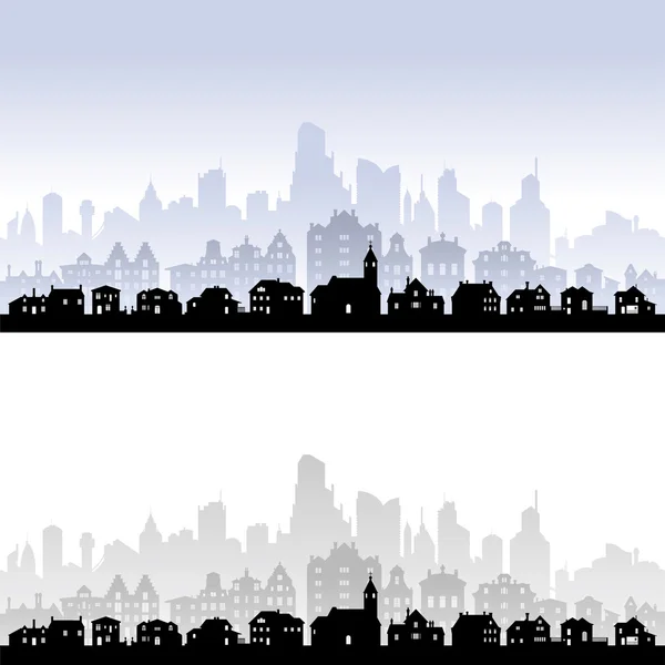 Ciudad vectorial skyline — Vector de stock