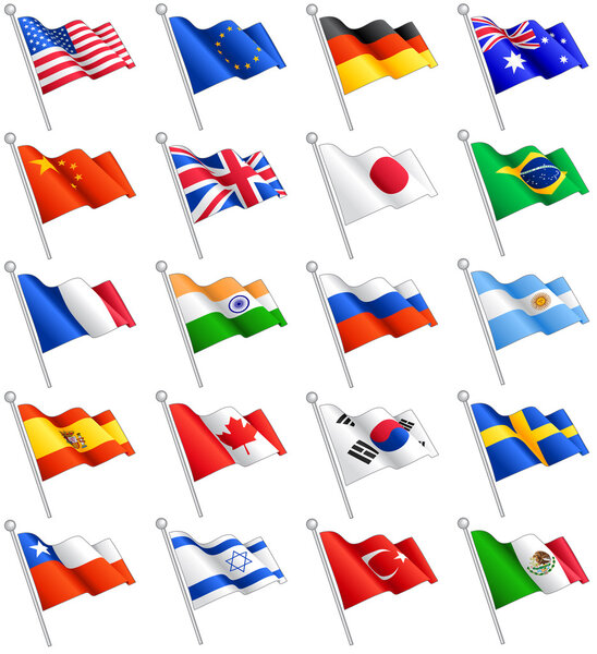 Vector International Flags Set