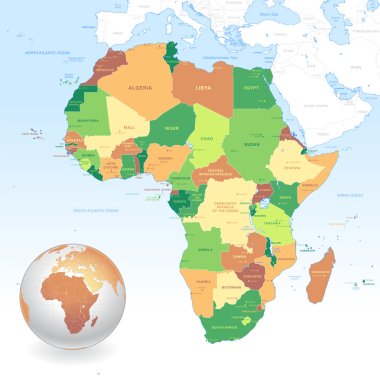 Vektör klasik Afrika harita
