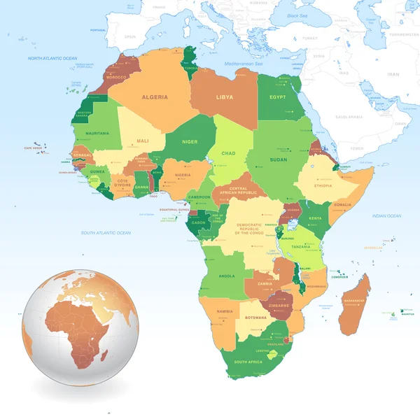 Vector Classic Africa Mapa — Vector de stock