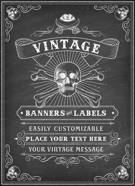 Chalkboard Death Pirate Invite