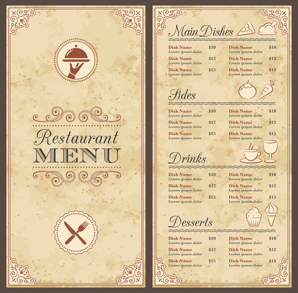 Vintage Grunge Menu Template