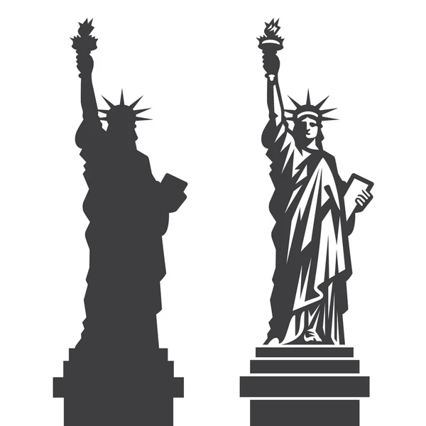 New York Statua della Libertà silhouette vettoriale — Vettoriale Stock