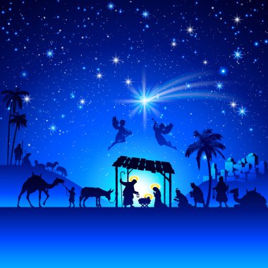 Vektör Noel doğum sahnesi
