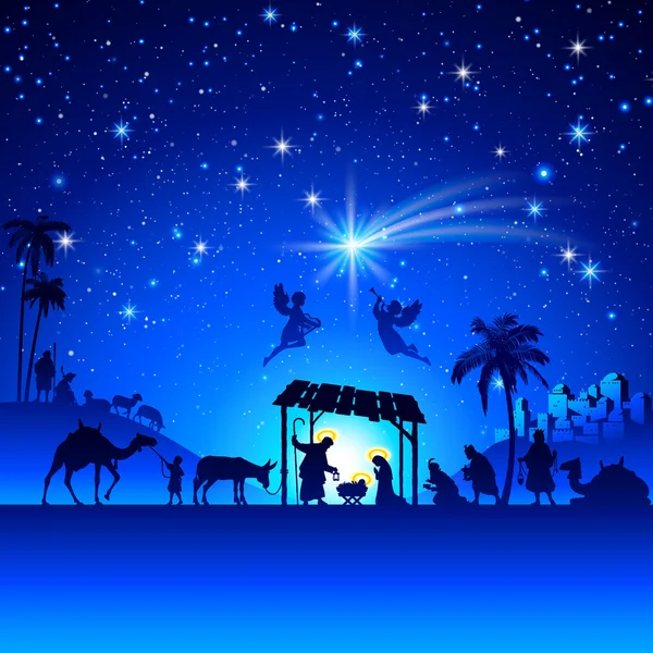 Vecteur Noël Noël Nativité Scène — Image vectorielle