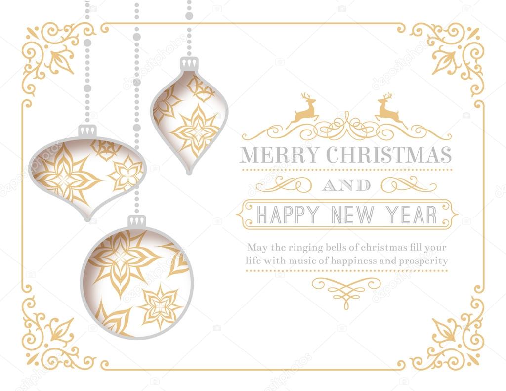 Vector White Christmas Greeting Card