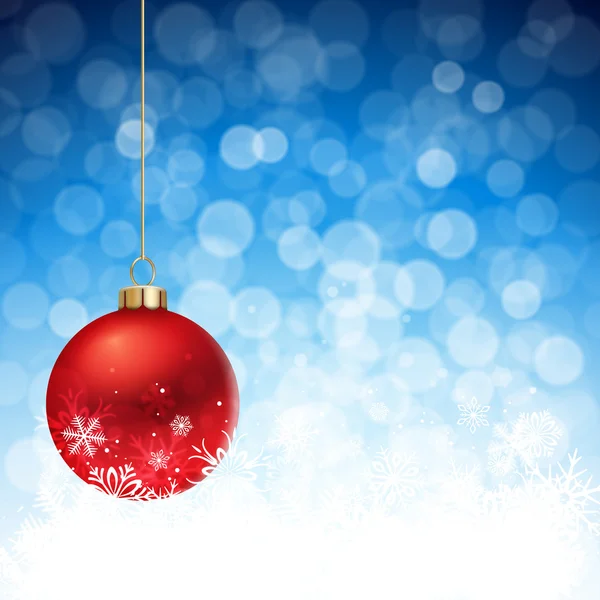 Красные рождественские шары на разряженной вспышке — стоковый вектор