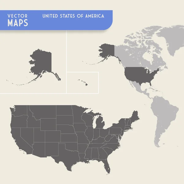Carte de qualité de USA Vector hi — Image vectorielle