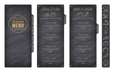 Siyah vektör Restoran Menü şablonu